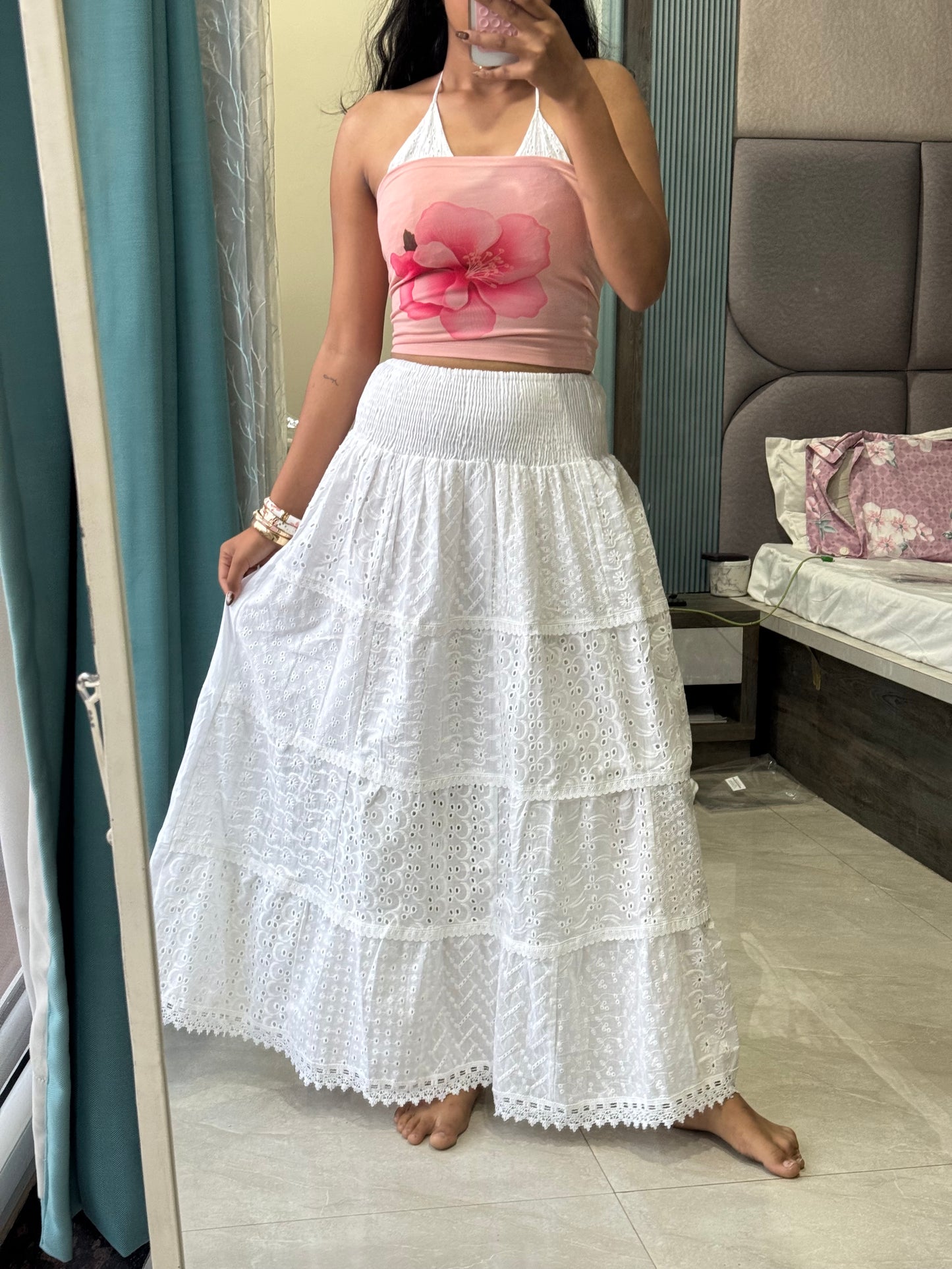 SCHIFFLI WHITE SKIRT