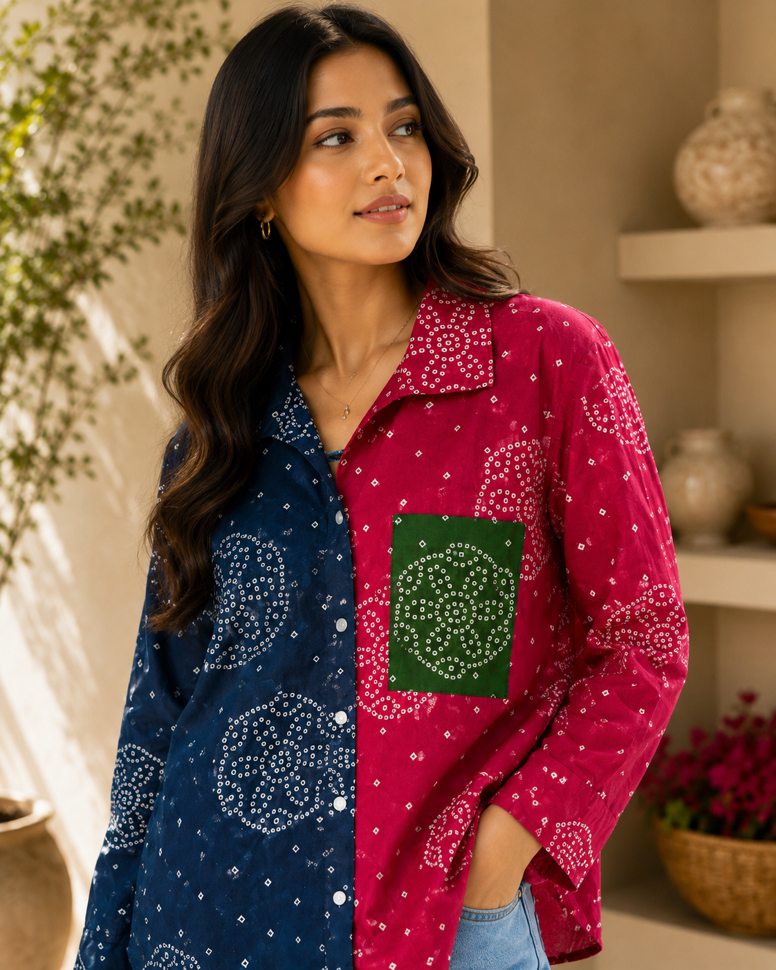 COLOURBLOCK BANDHANI SHIRT