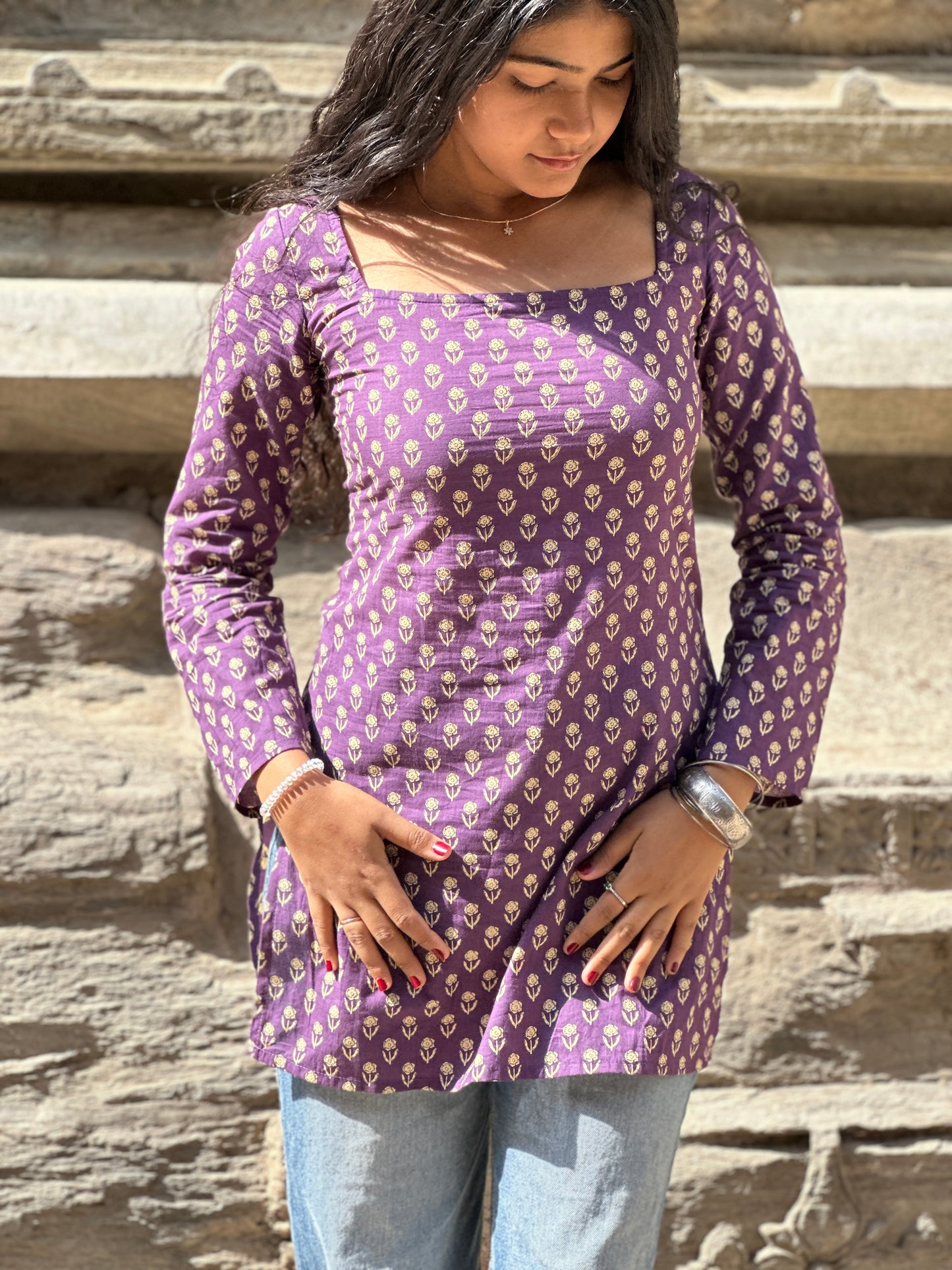 JAMUN CRISS-CROSS BACK KURTI