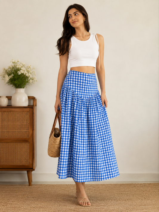 BLUE CORSET SKIRT