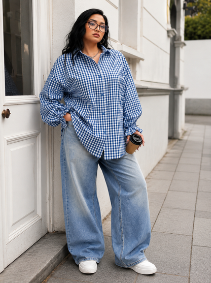 GINGHAM OVERSIZED SHIRT