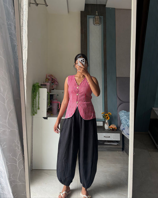 AURA VEST WITH BALOON PANTS Set