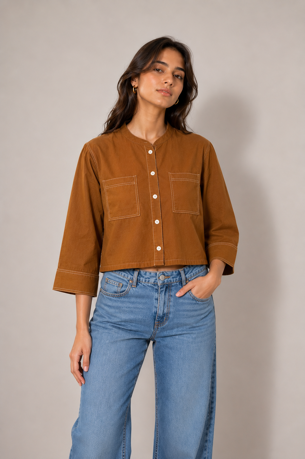 MAPLE UTILITY CROP SHIRT