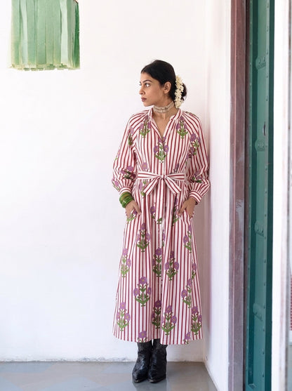 BLOCK PRINTED MAXI DRESS