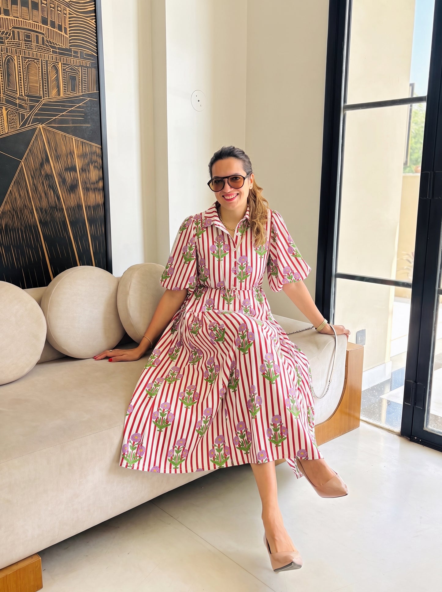 CRIMSON SHIRT DRESS