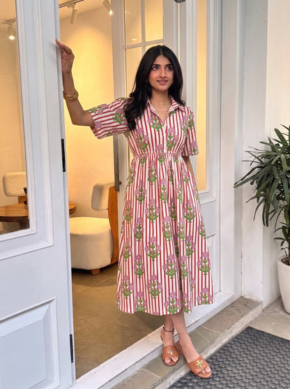 CRIMSON SHIRT DRESS
