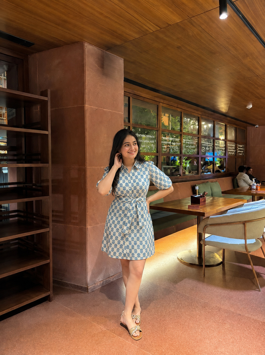 EVA SHIRT DRESS BLUE