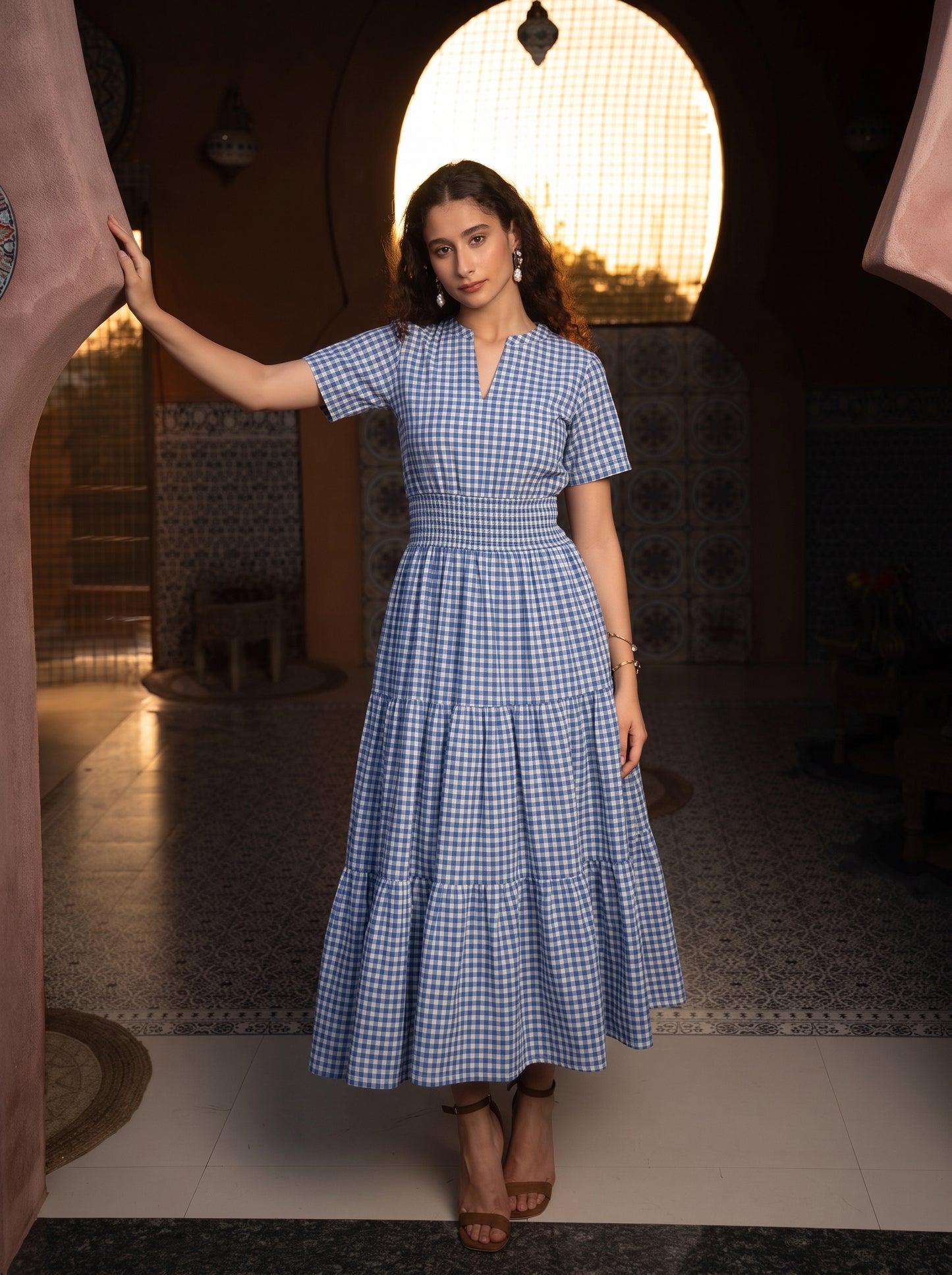 BLUE CHECKERED DRESS