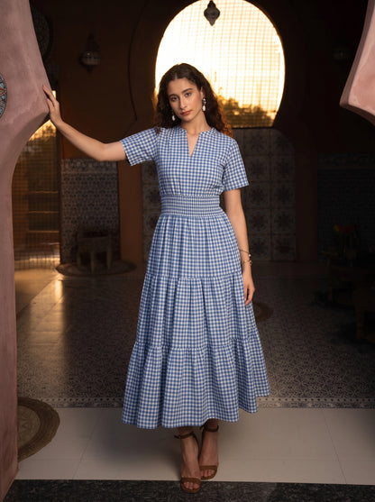 BLUE CHECKERED DRESS