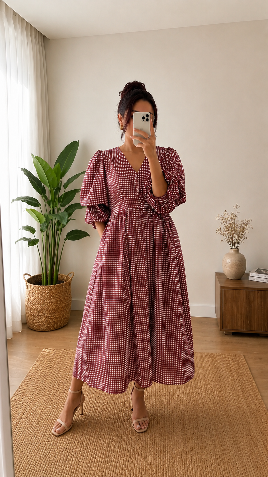 CHERRY GINGHAM DRESS