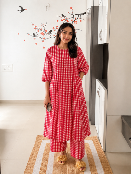 RUBY GINGHAM COORD SET