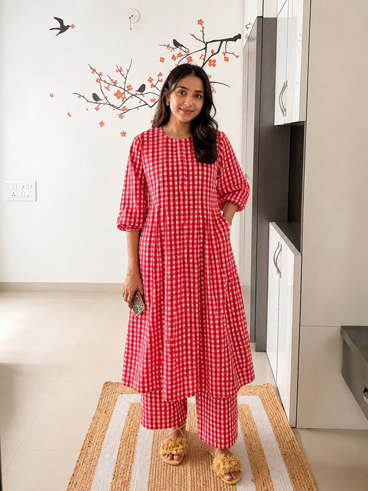 RUBY GINGHAM COORD SET
