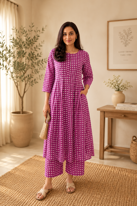 ORCHID GINGHAM COORD SET