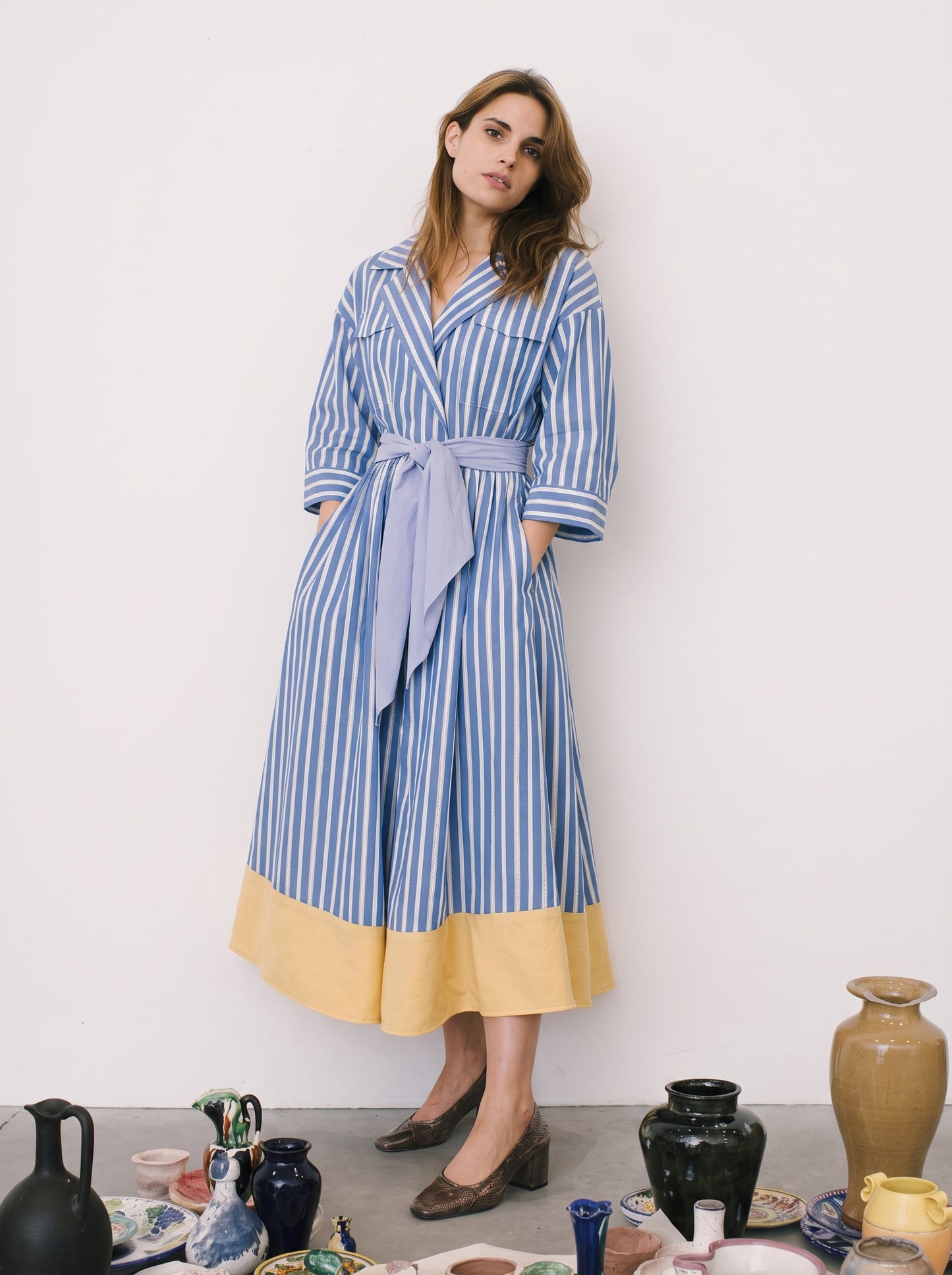 AZURE STRIPE LONG DRESS