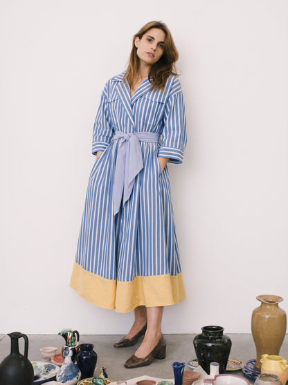 AZURE STRIPE LONG DRESS