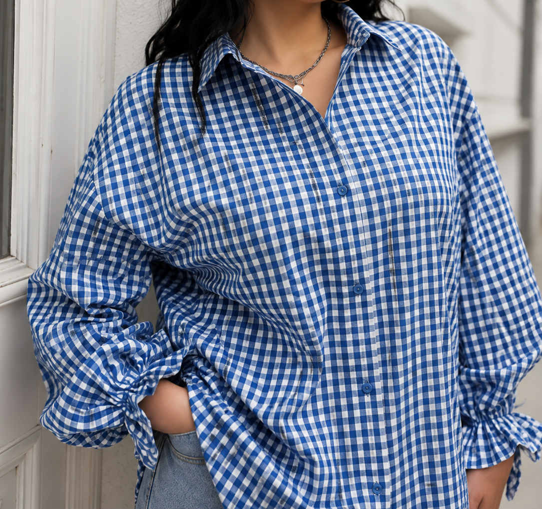 GINGHAM OVERSIZED SHIRT