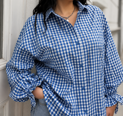 GINGHAM OVERSIZED SHIRT
