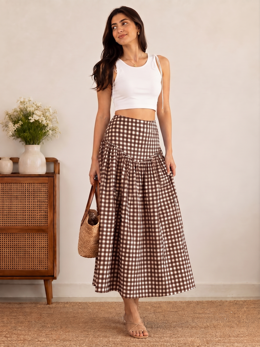 BROWN CORSET SKIRT