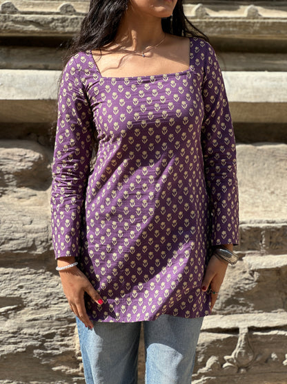 JAMUN CRISS-CROSS BACK KURTI
