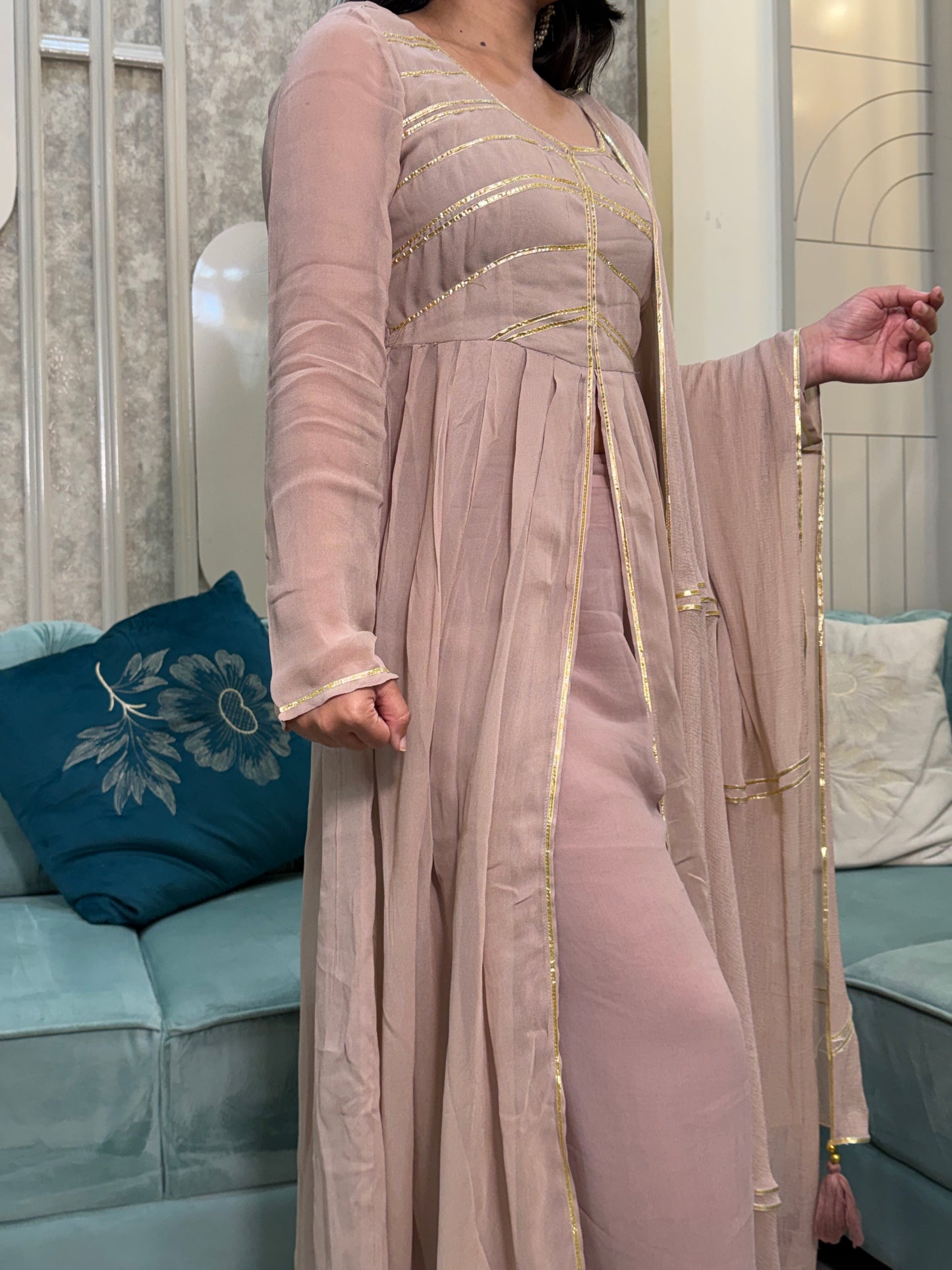 SEJ GEORGETTE ANARKALI SUIT