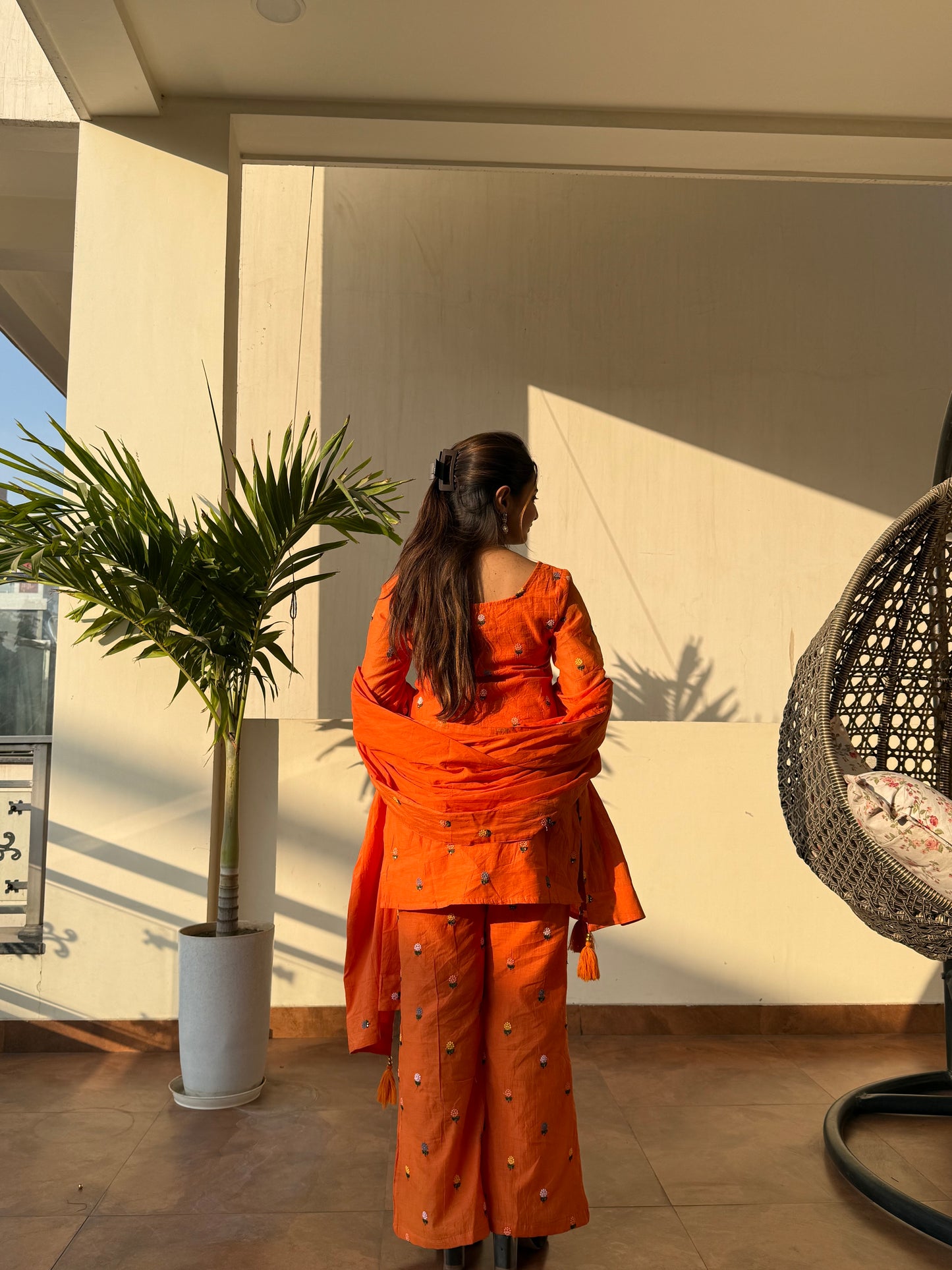 MIRA MUL-CHANDERI KURTI SET