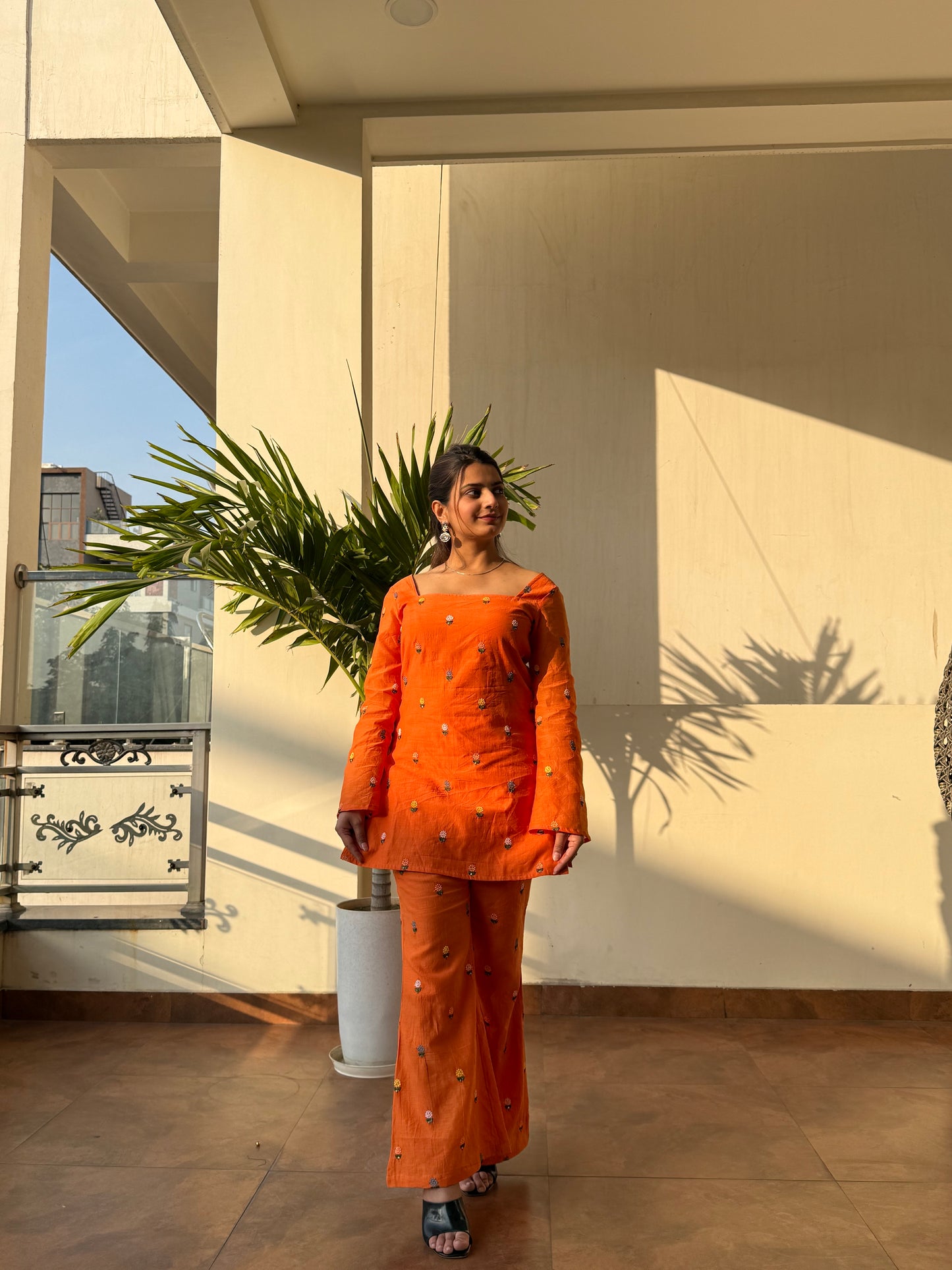 MIRA MUL-CHANDERI KURTI SET