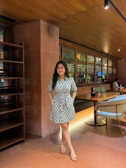 EVA SHIRT DRESS BLUE