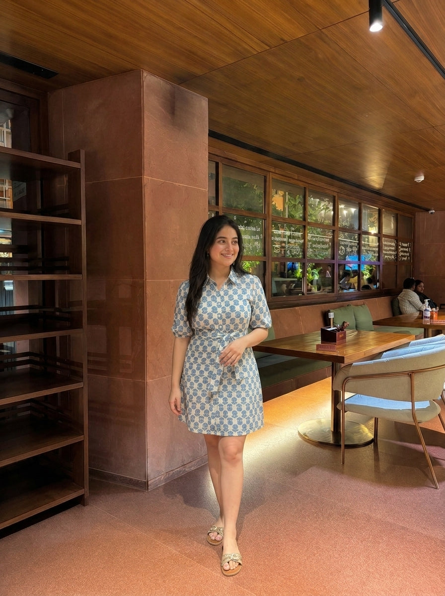 EVA SHIRT DRESS BLUE