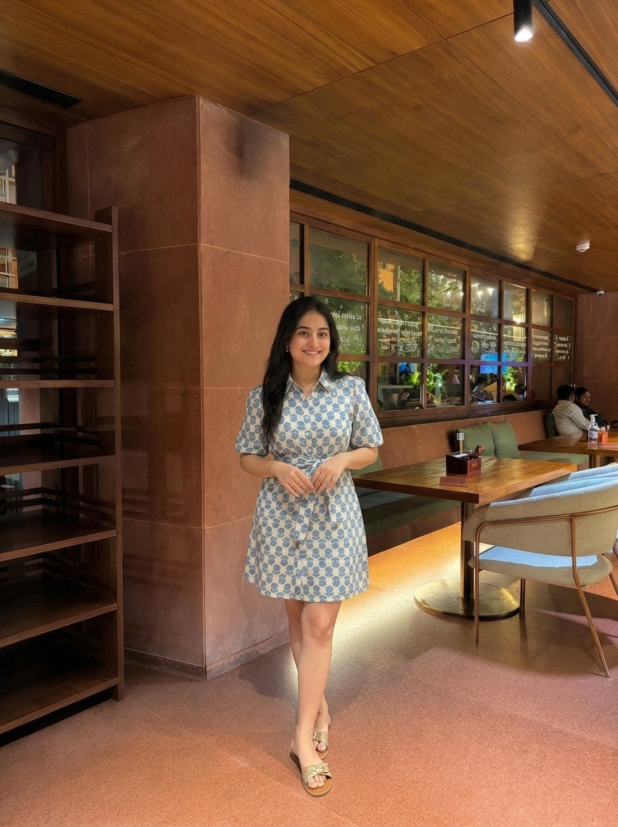 EVA SHIRT DRESS BLUE