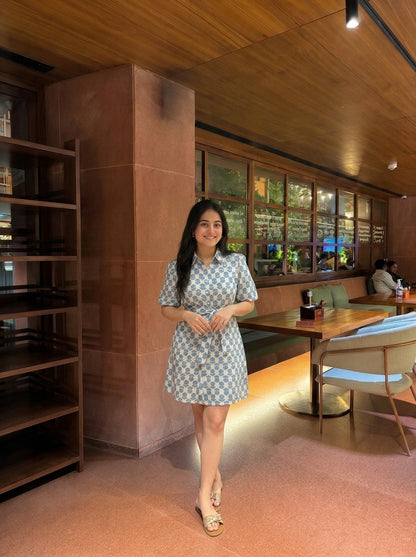 EVA SHIRT DRESS BLUE