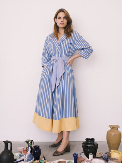 AZURE STRIPE LONG DRESS