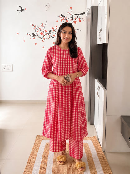 RUBY GINGHAM COORD SET