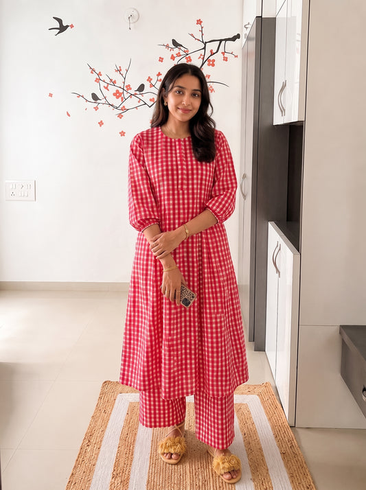 RUBY GINGHAM COORD SET