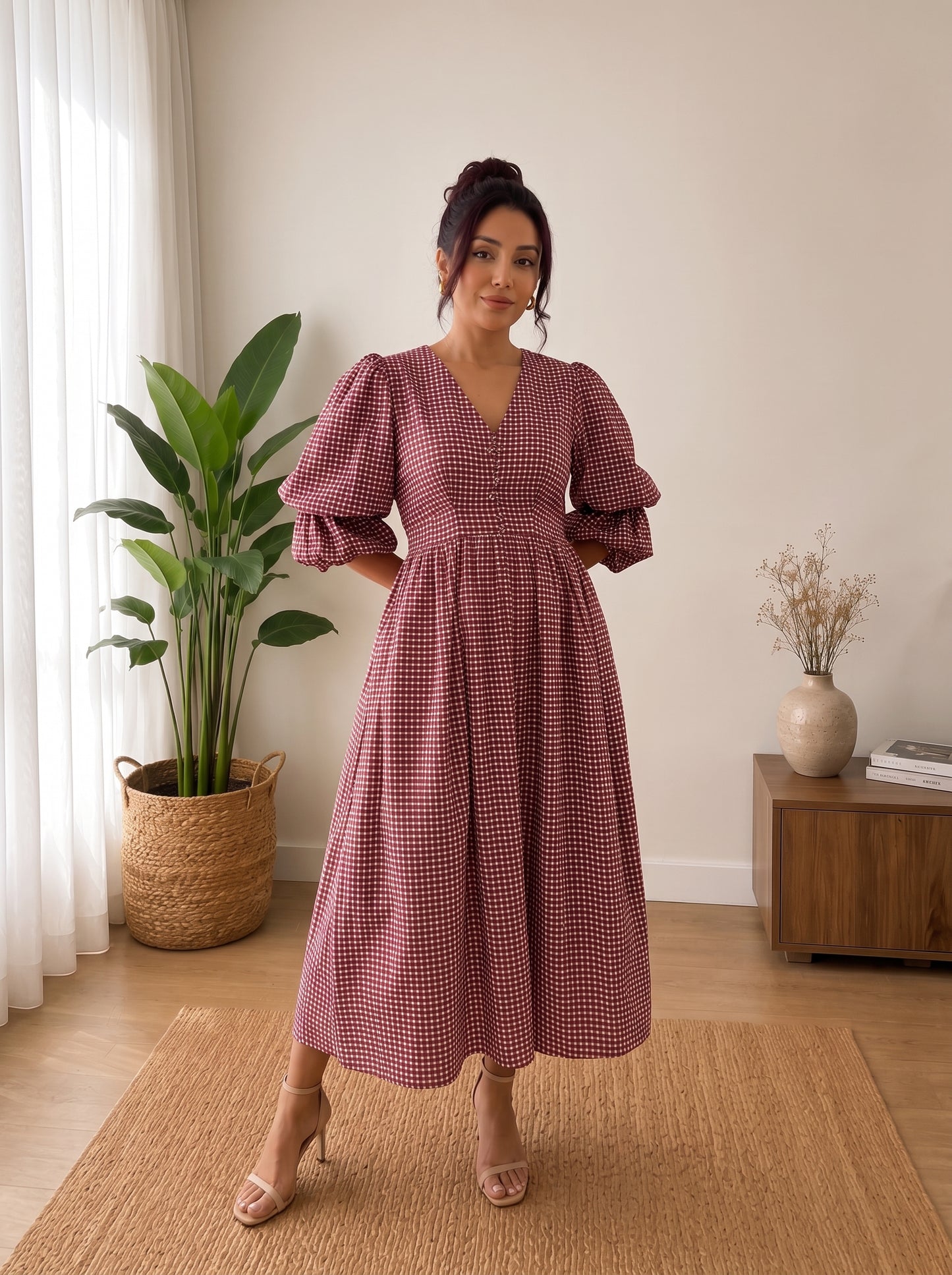 CHERRY GINGHAM DRESS