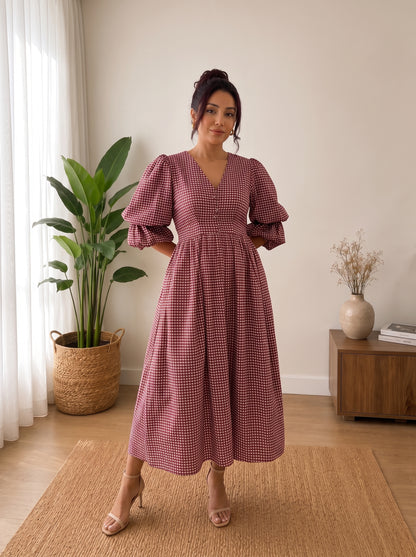 CHERRY GINGHAM DRESS