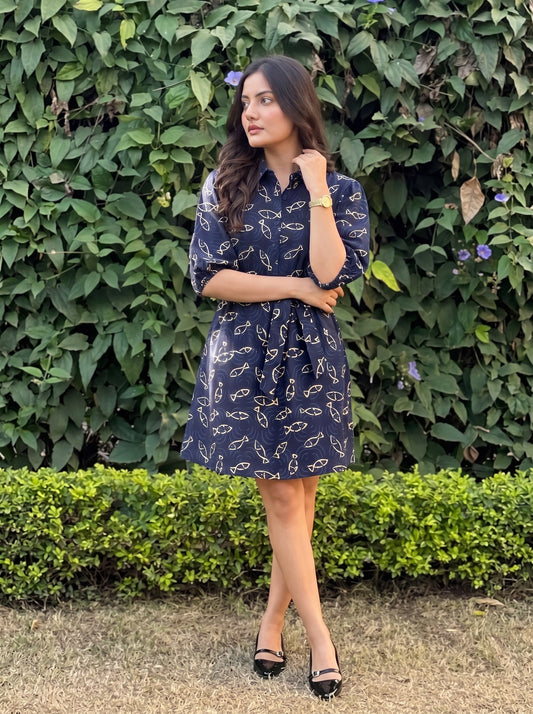 EVA SHIRT DRESS INDIGO