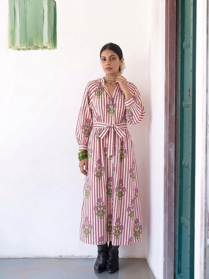 BLOCK PRINTED MAXI DRESS
