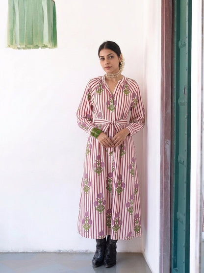 BLOCK PRINTED MAXI DRESS