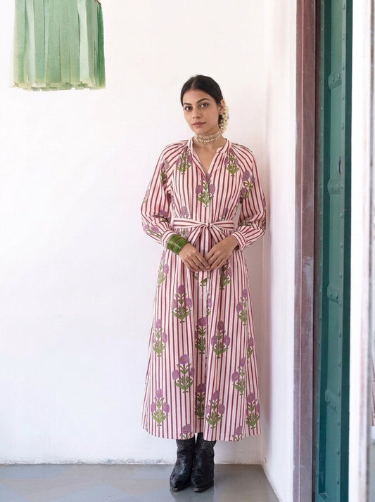 BLOCK PRINTED MAXI DRESS