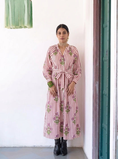 BLOCK PRINTED MAXI DRESS