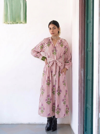 BLOCK PRINTED MAXI DRESS
