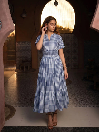 BLUE CHECKERED DRESS
