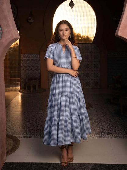 BLUE CHECKERED DRESS
