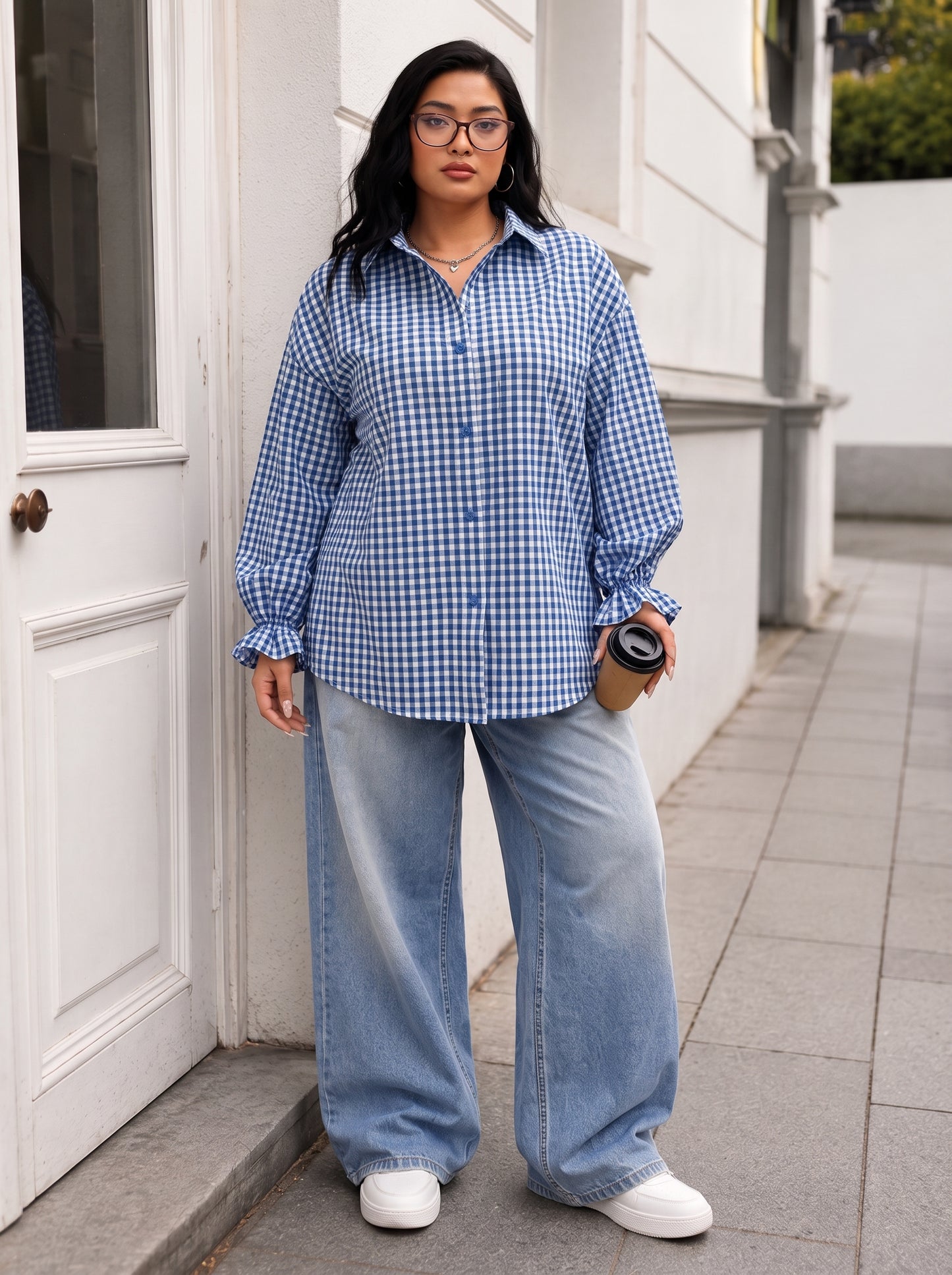 GINGHAM OVERSIZED SHIRT