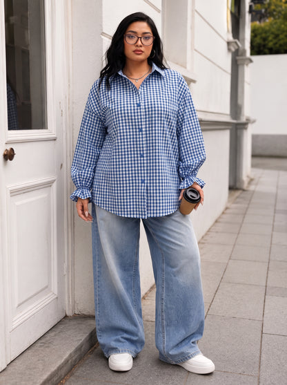GINGHAM OVERSIZED SHIRT