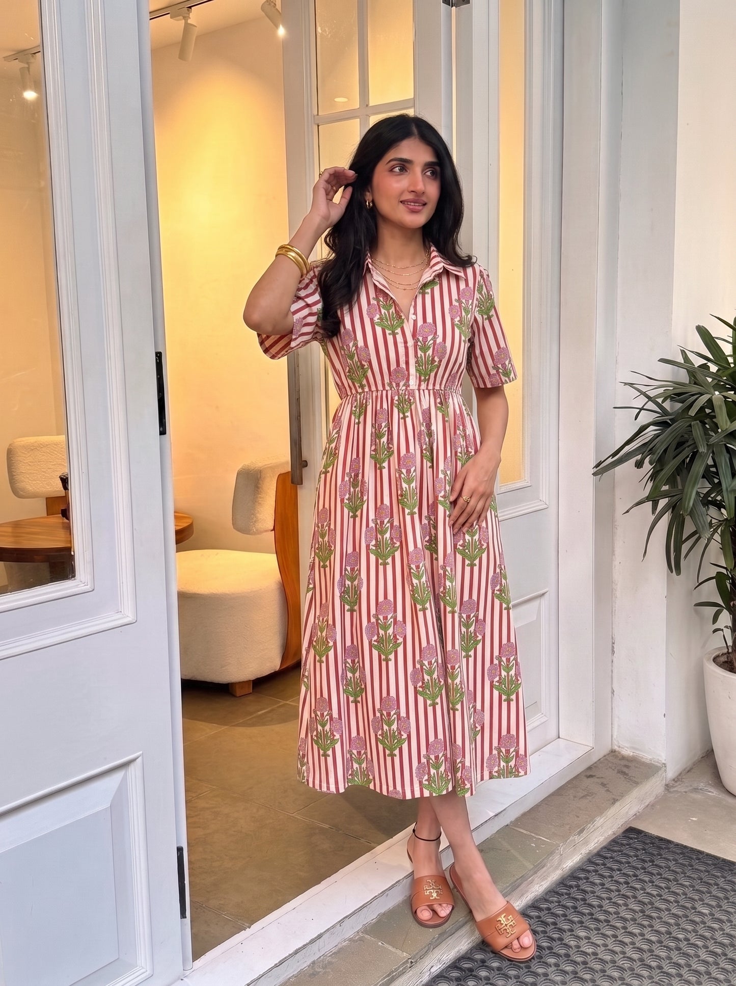 CRIMSON SHIRT DRESS