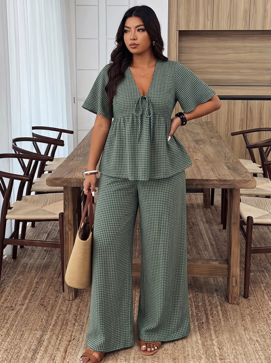 EVERGREEN GINGHAM COORD SET