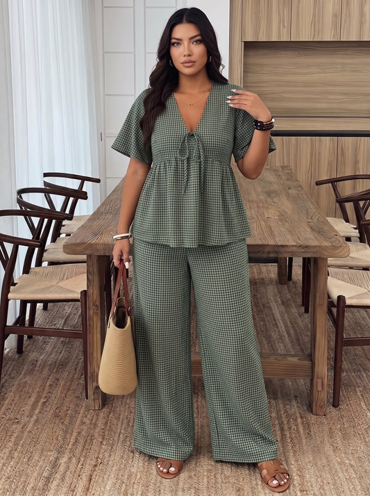 EVERGREEN GINGHAM COORD SET