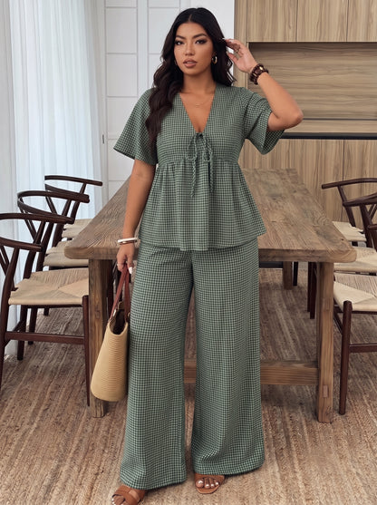 EVERGREEN GINGHAM COORD SET