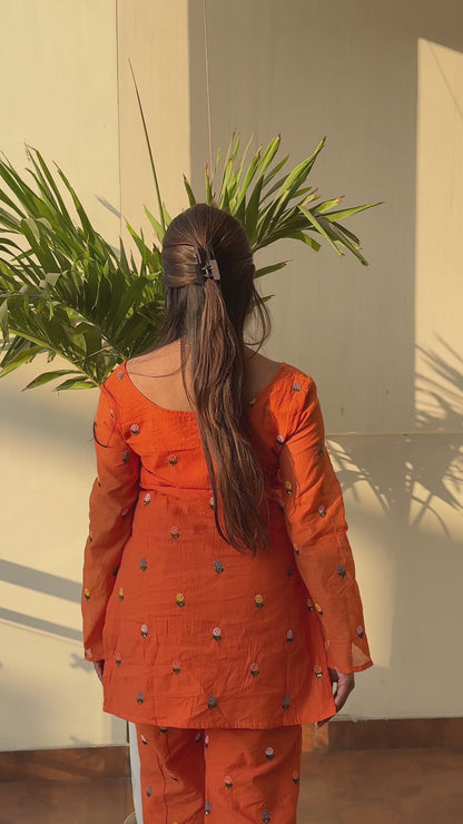 MIRA MUL-CHANDERI KURTI SET